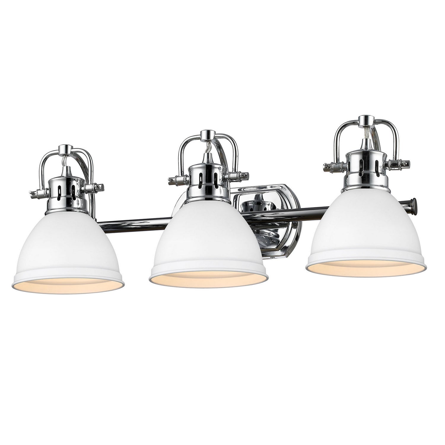 Golden - 3602-BA3 CH-WHT - Three Light Bath Vanity - Duncan CH - Chrome