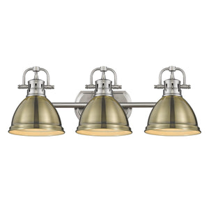 Golden - 3602-BA3 PW-AB - Three Light Bath Vanity - Duncan PW - Pewter