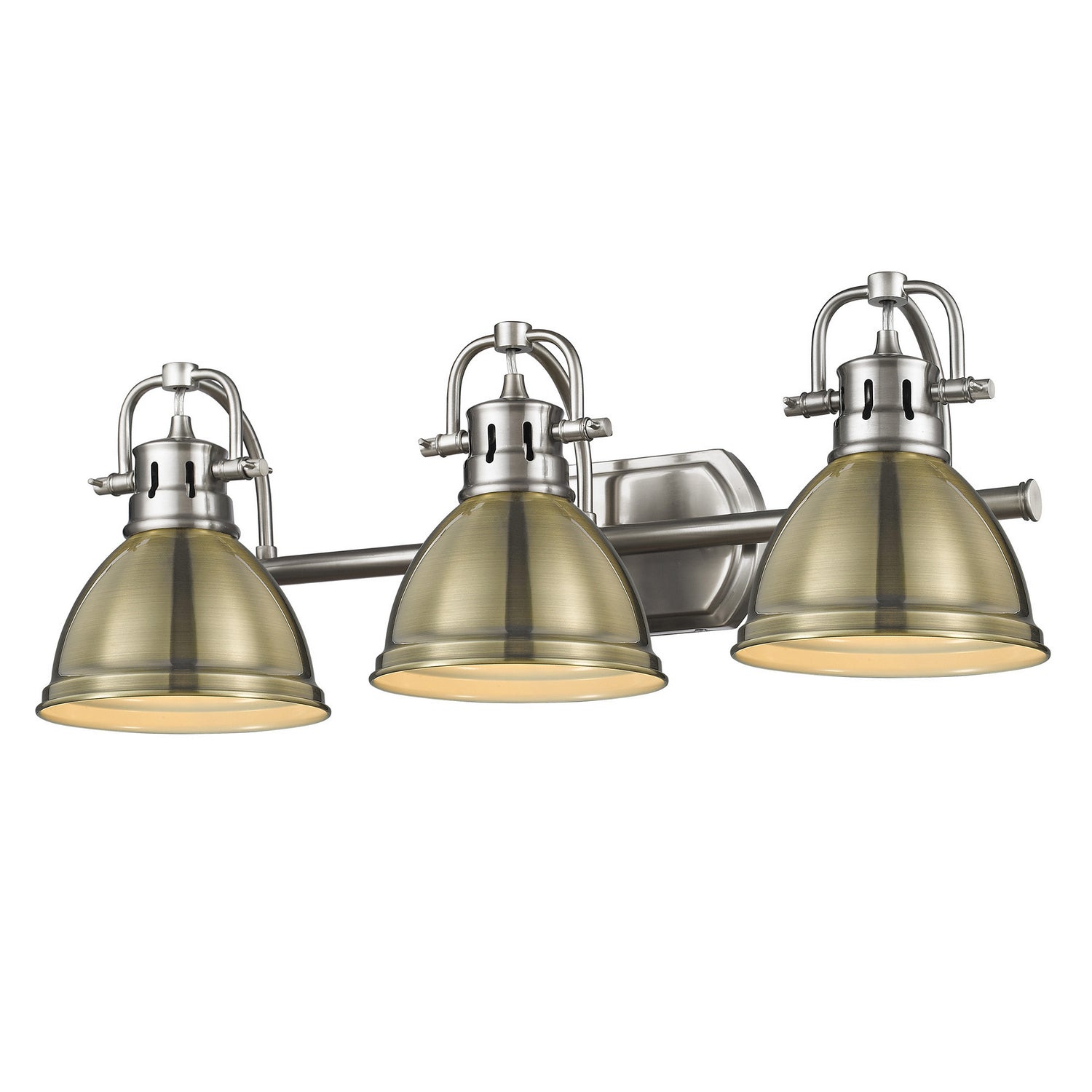 Golden - 3602-BA3 PW-AB - Three Light Bath Vanity - Duncan PW - Pewter