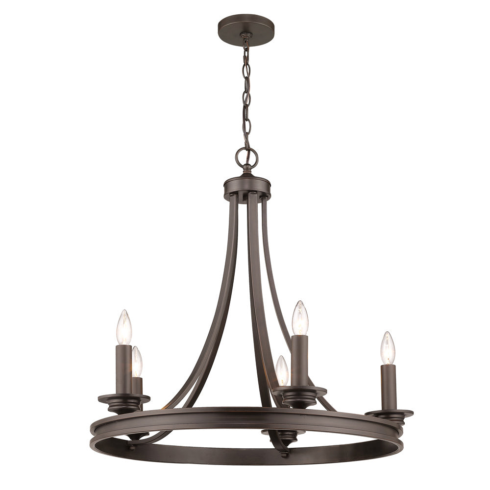 Golden - 3863-5 RBZ - Five Light Chandelier - Saldano - Rubbed Bronze