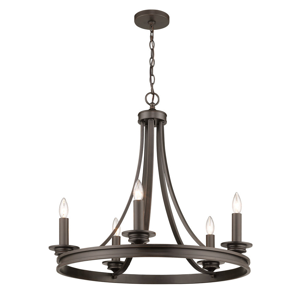 Golden - 3863-5 RBZ - Five Light Chandelier - Saldano - Rubbed Bronze