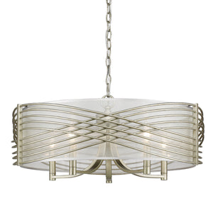 Golden - 5516-5SF WG-SHR - Five Light Semi-Flush Mount - Zara - White Gold