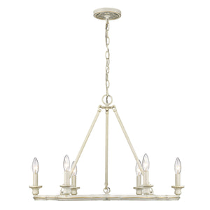 Golden - 5926-6 FW - Six Light Chandelier - Saxon FW - French White