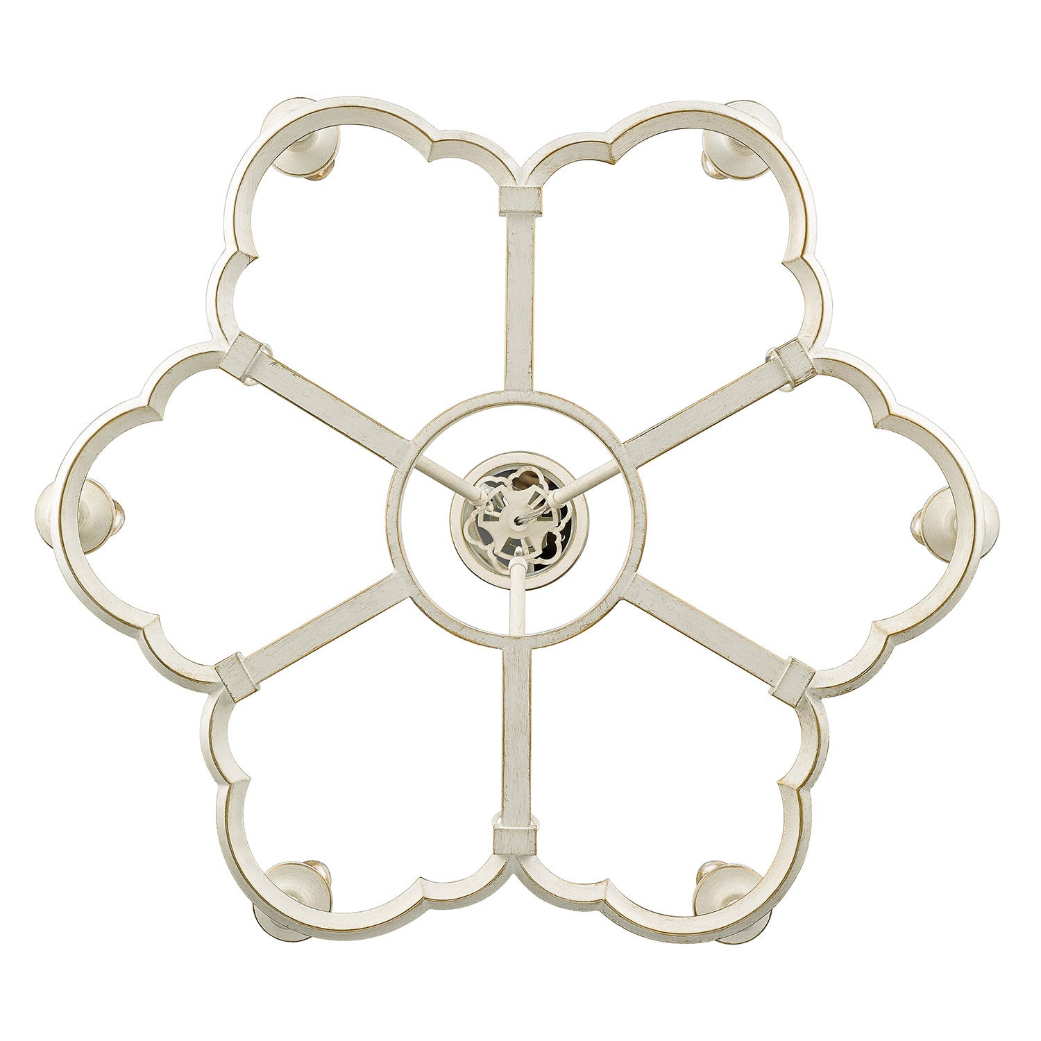 Golden - 5926-6 FW - Six Light Chandelier - Saxon FW - French White