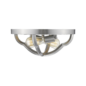 Golden - 5926-FM PW - Two Light Flush Mount - Saxon PW - Pewter