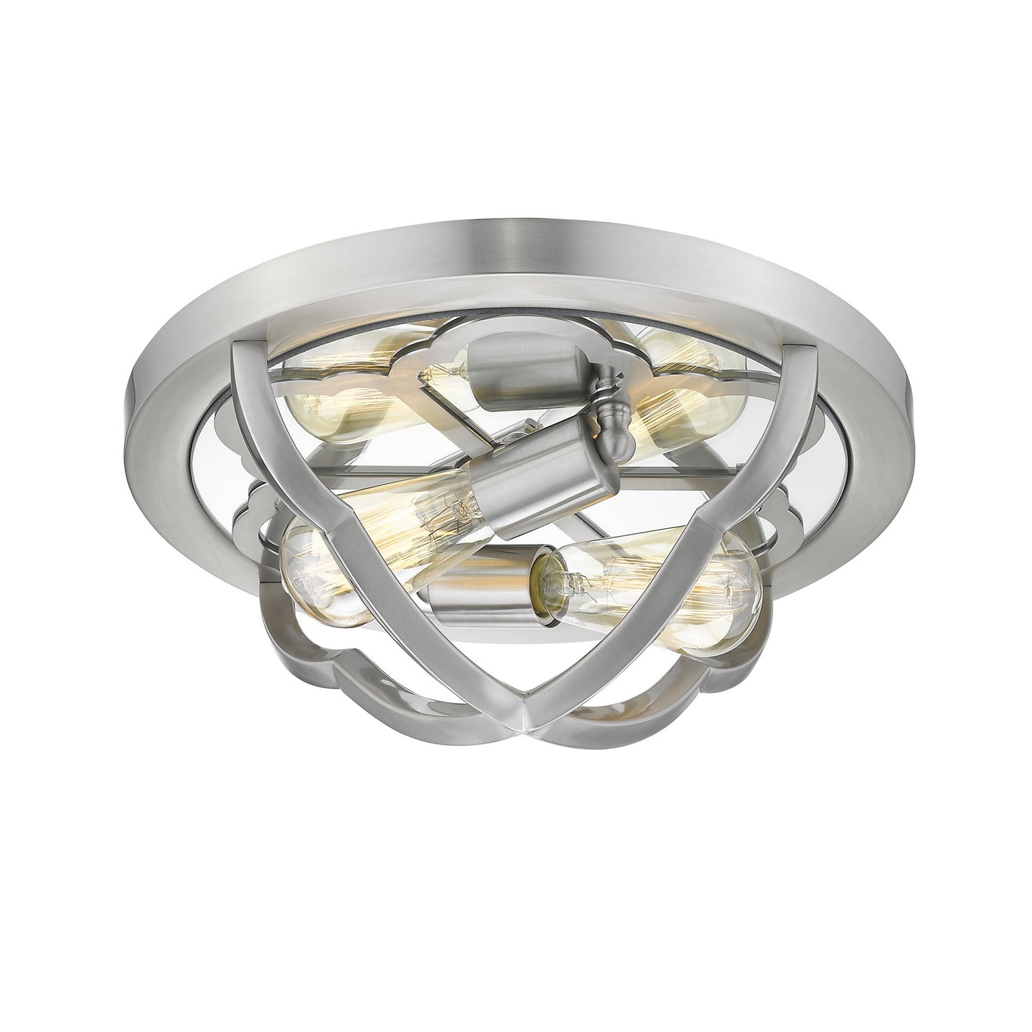 Golden - 5926-FM PW - Two Light Flush Mount - Saxon PW - Pewter