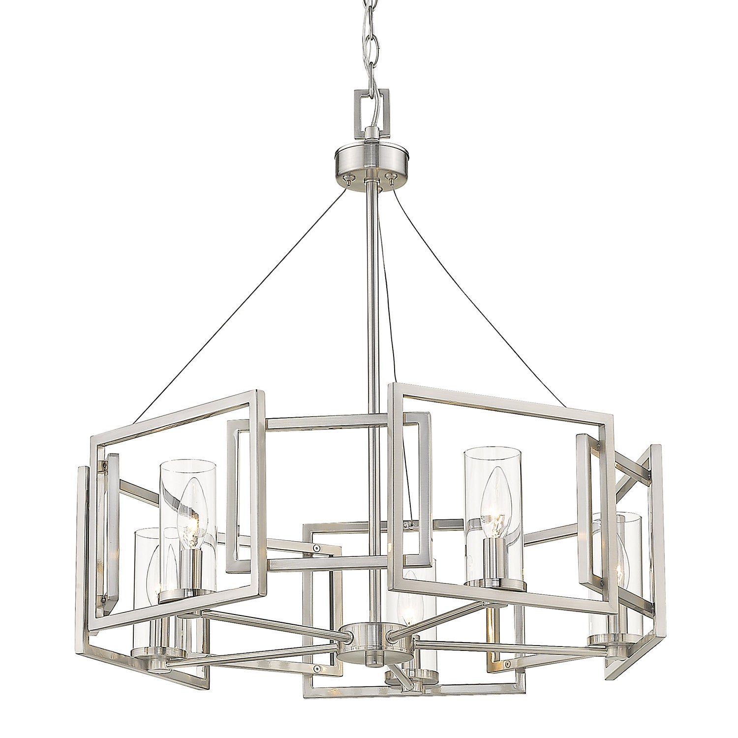 Golden - 6068-5 PW - Five Light Chandelier - Marco PW - Pewter