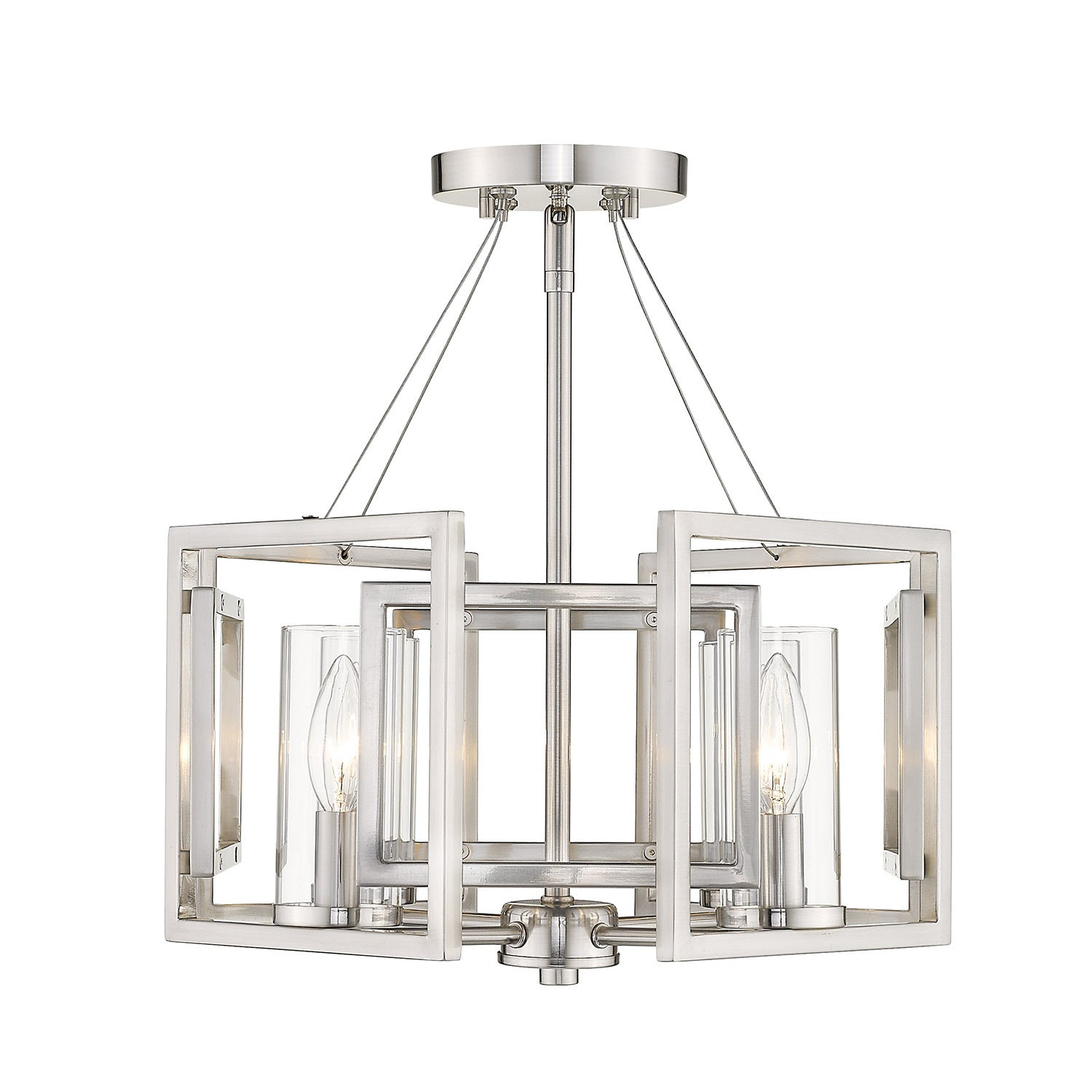 Golden - 6068-SF PW - Four Light Semi-Flush Mount - Marco PW - Pewter