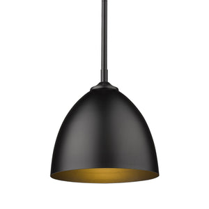 Golden - 6956-S BLK-BLK - One Light Pendant - Zoey BLK - Matte Black