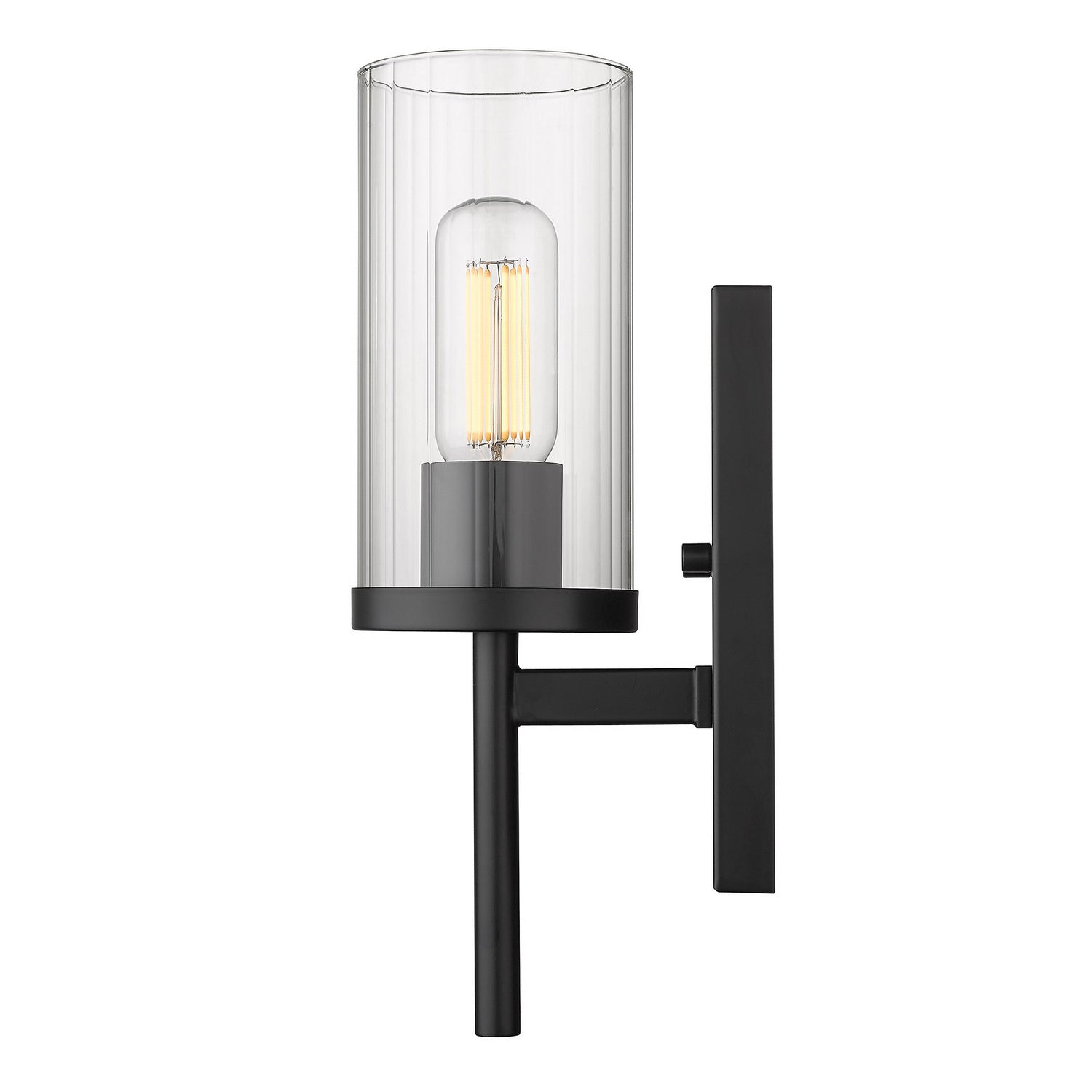 Golden - 7011-1W BLK-CLR - One Light Wall Sconce - Winslett BLK - Matte Black