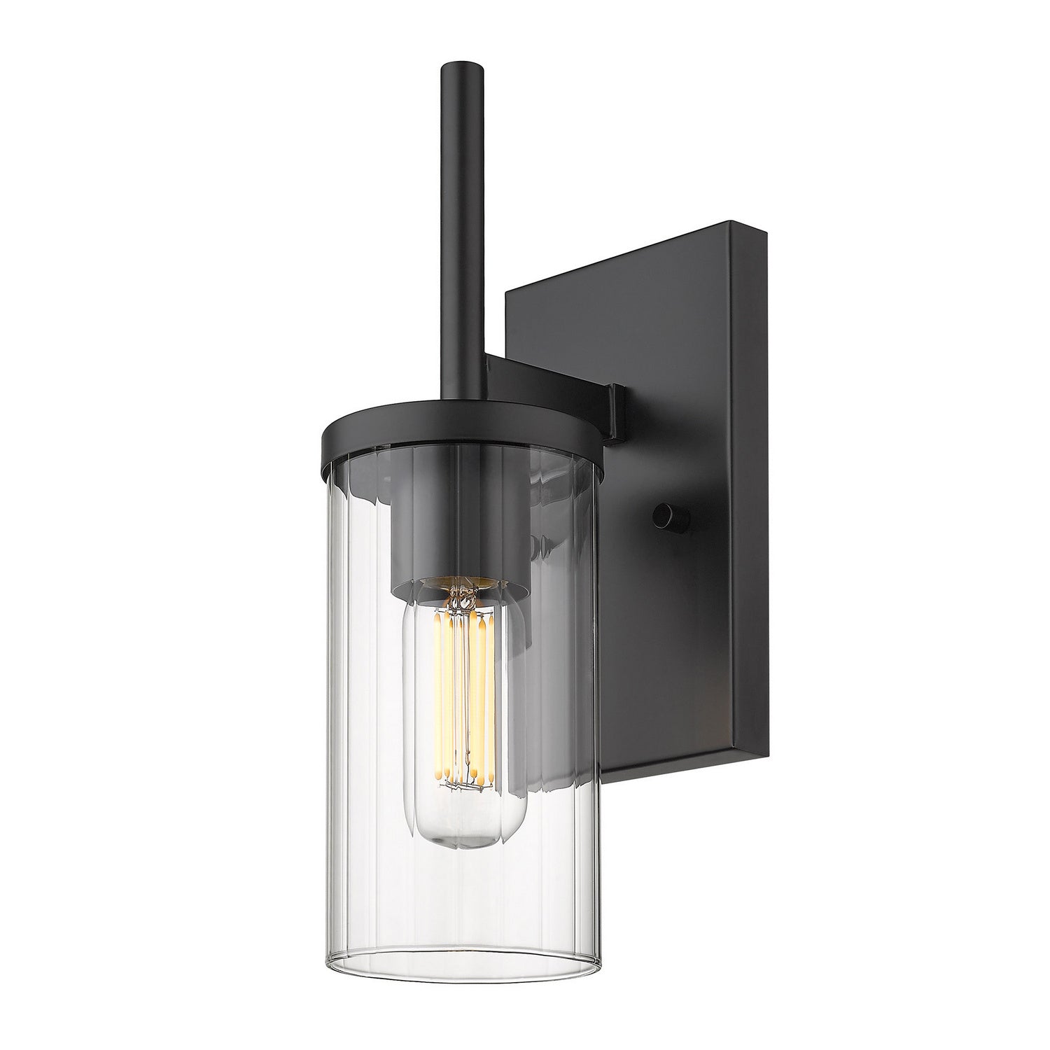 Golden - 7011-1W BLK-CLR - One Light Wall Sconce - Winslett BLK - Matte Black