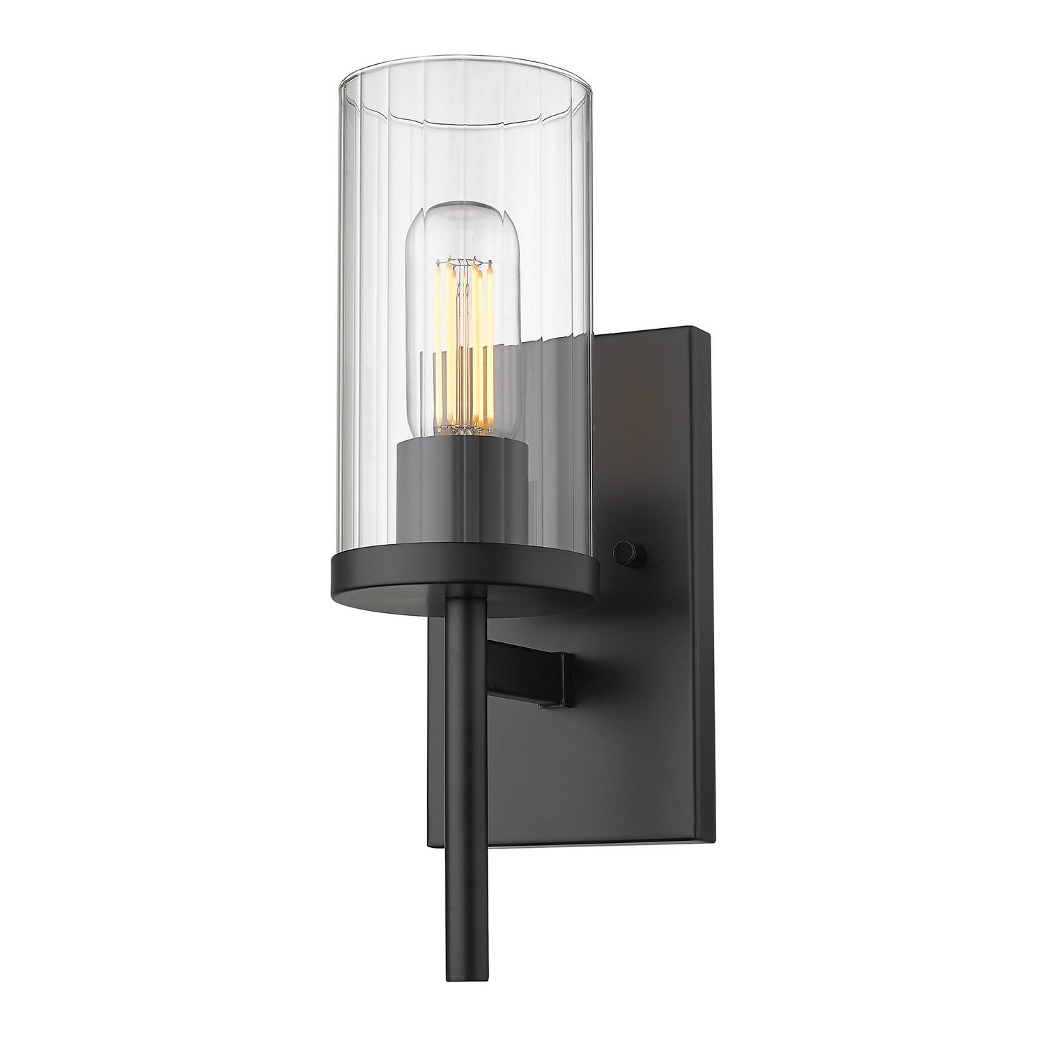 Golden - 7011-1W BLK-CLR - One Light Wall Sconce - Winslett BLK - Matte Black