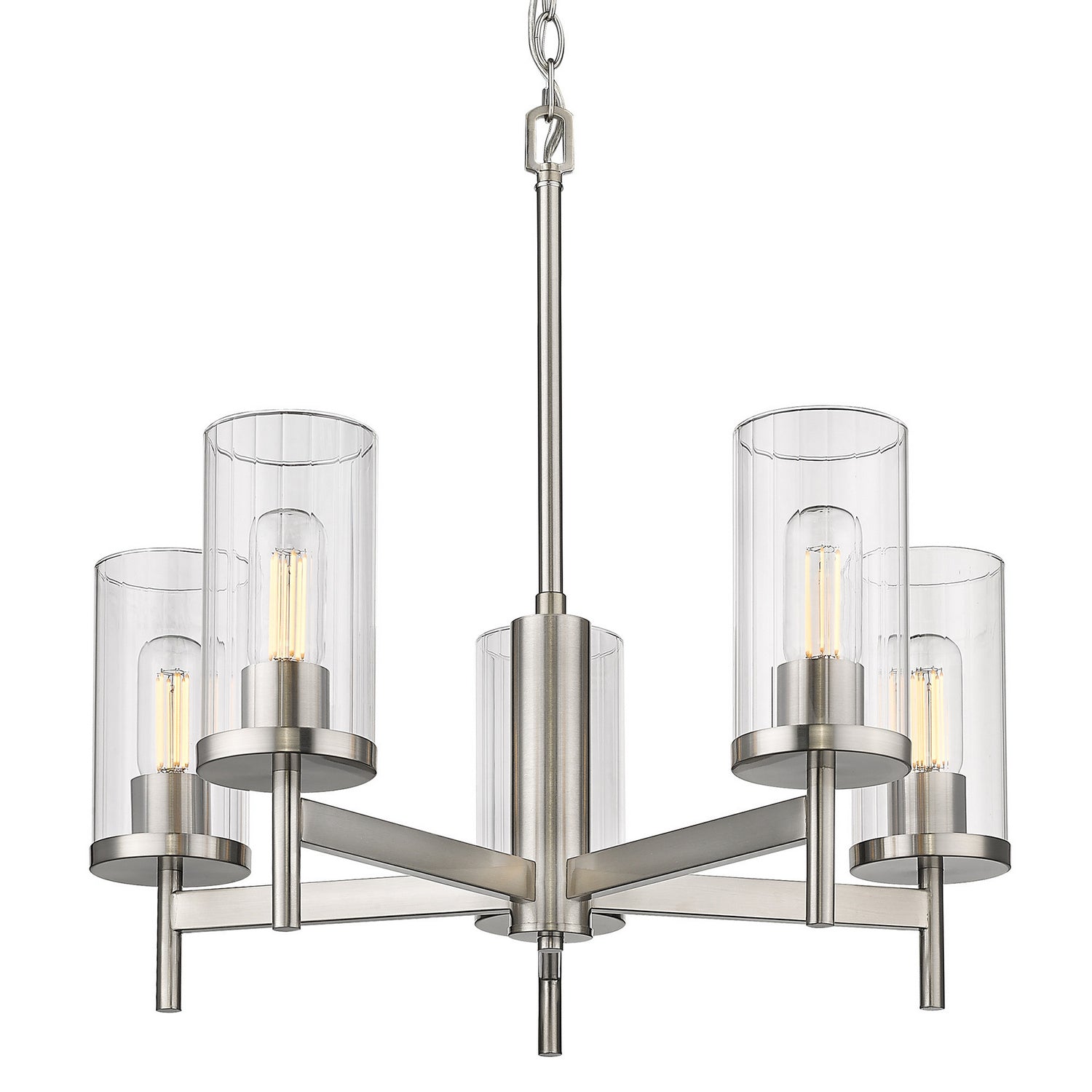 Golden - 7011-5 PW-CLR - Five Light Chandelier - Winslett PW - Pewter