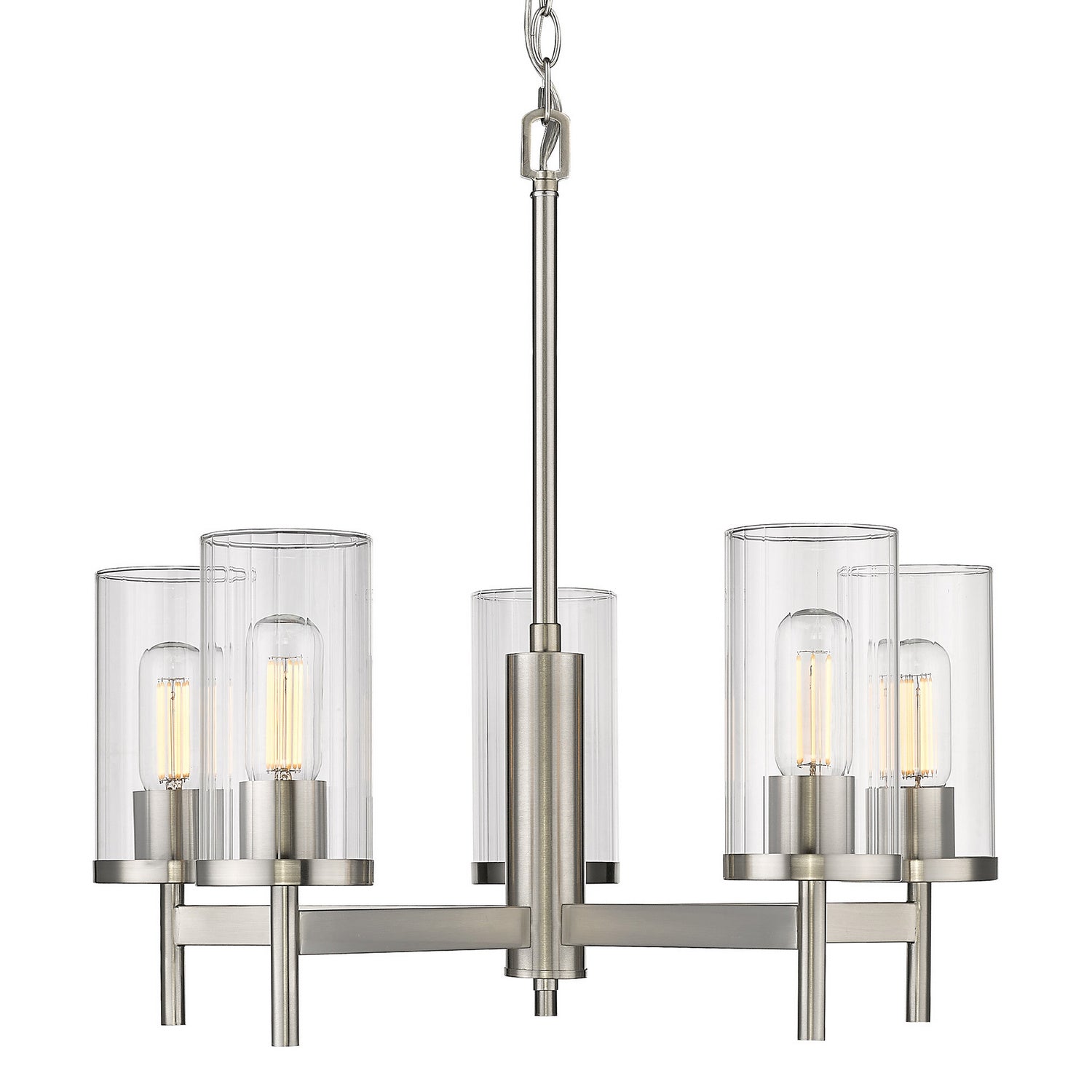 Golden - 7011-5 PW-CLR - Five Light Chandelier - Winslett PW - Pewter