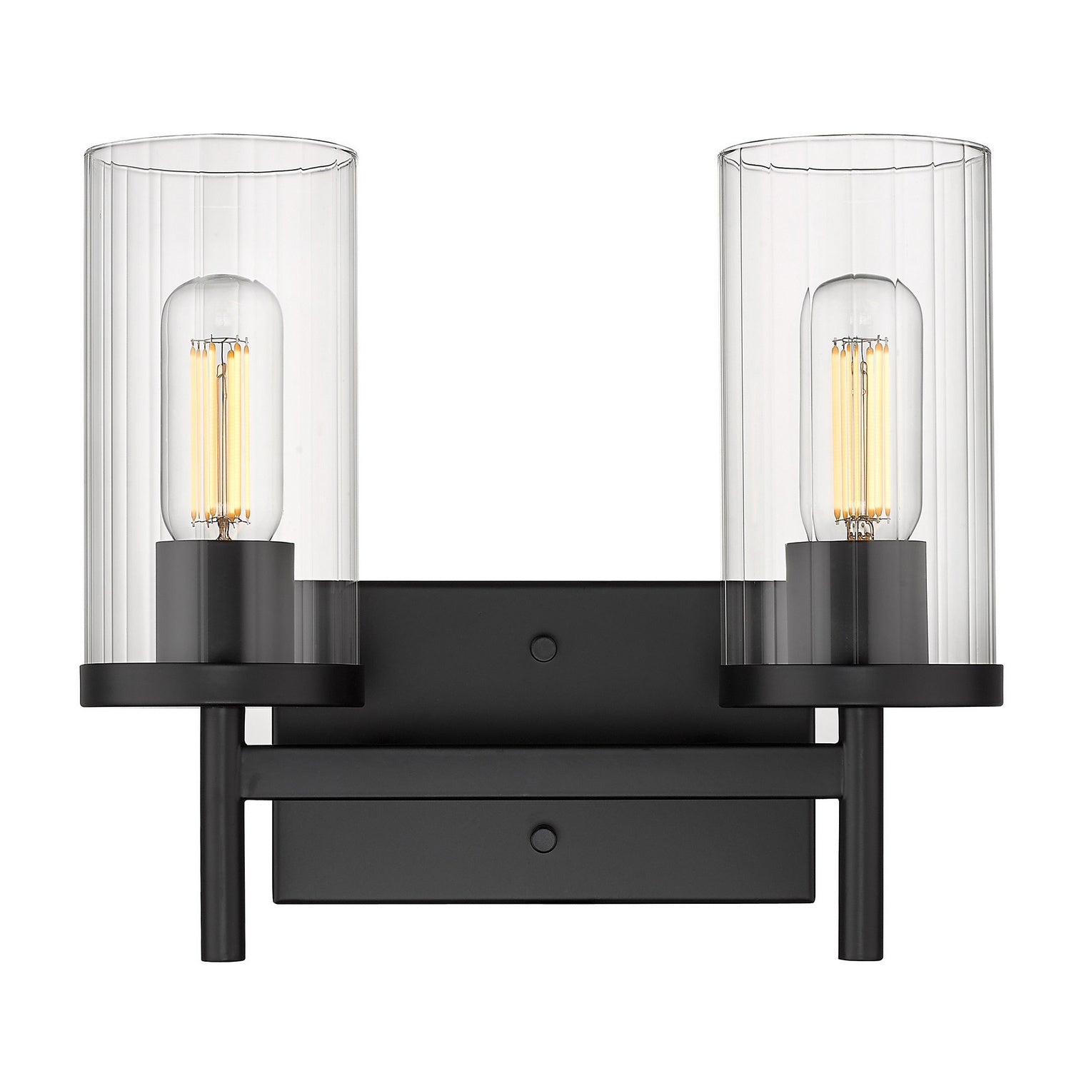 Golden - 7011-BA2 BLK-CLR - Two Light Bath Vanity - Winslett BLK - Matte Black