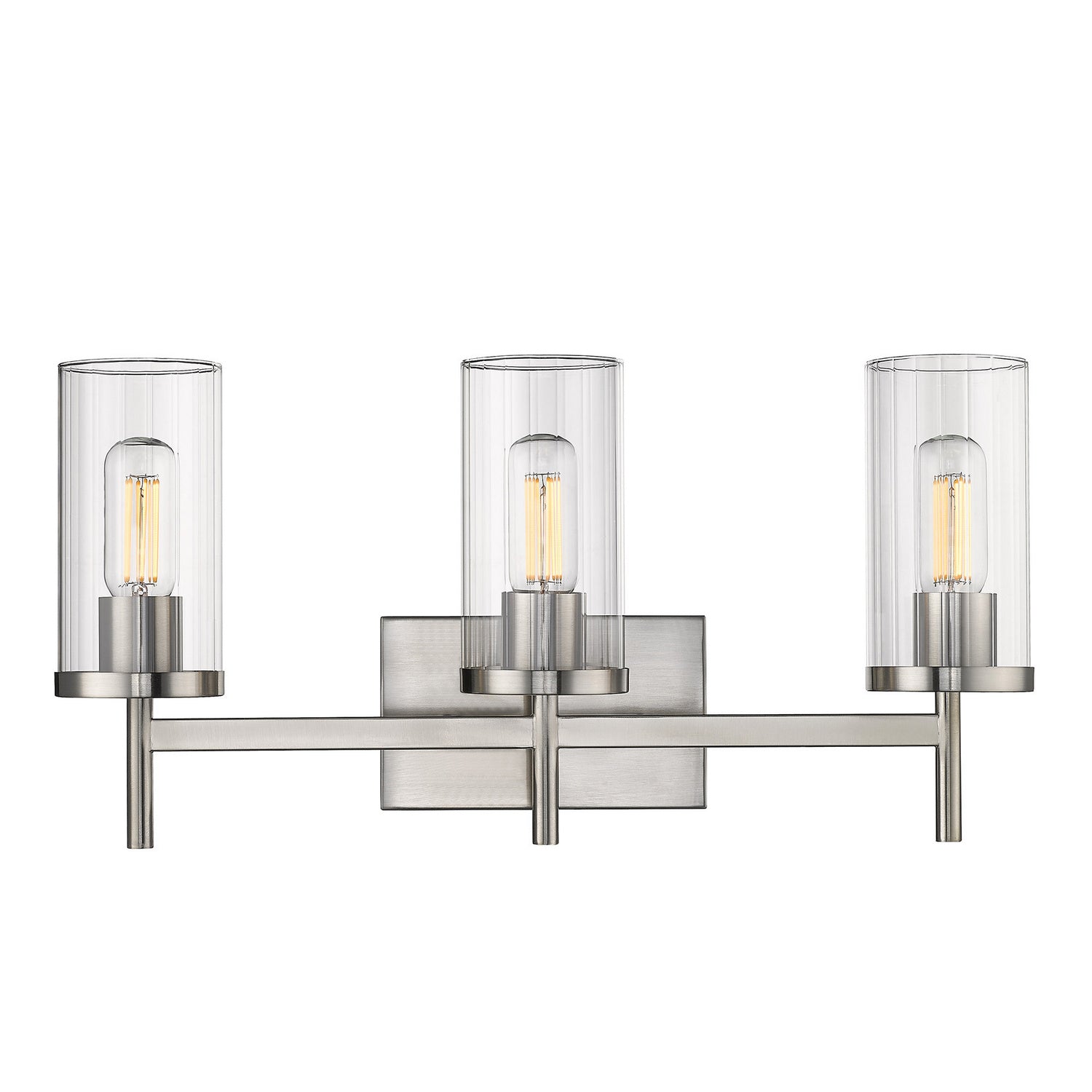 Golden - 7011-BA3 PW-CLR - Three Light Bath Vanity - Winslett PW - Pewter