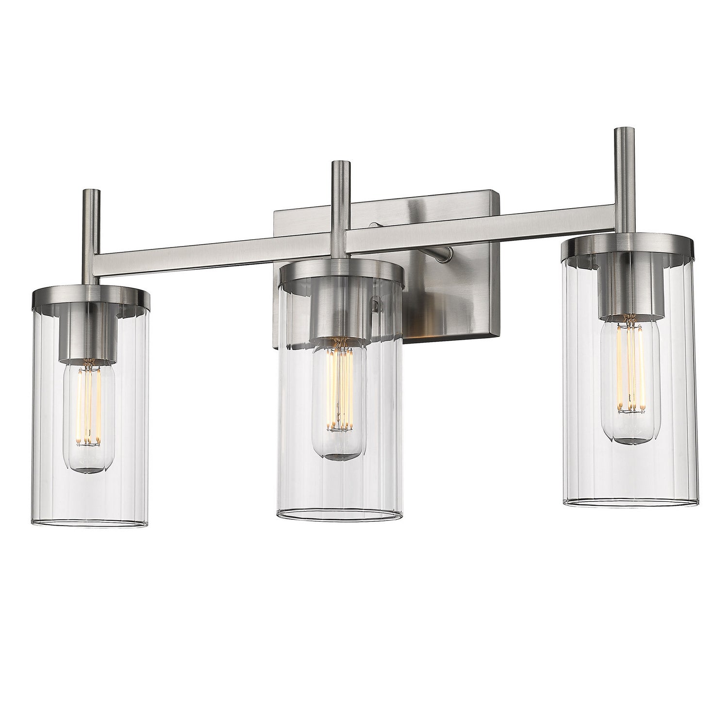 Golden - 7011-BA3 PW-CLR - Three Light Bath Vanity - Winslett PW - Pewter