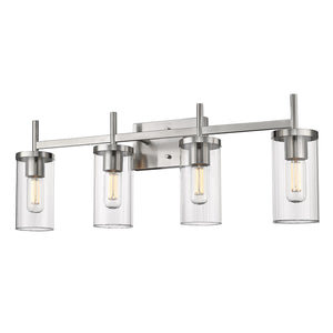 Golden - 7011-BA4 PW-CLR - Four Light Bath Vanity - Winslett PW - Pewter