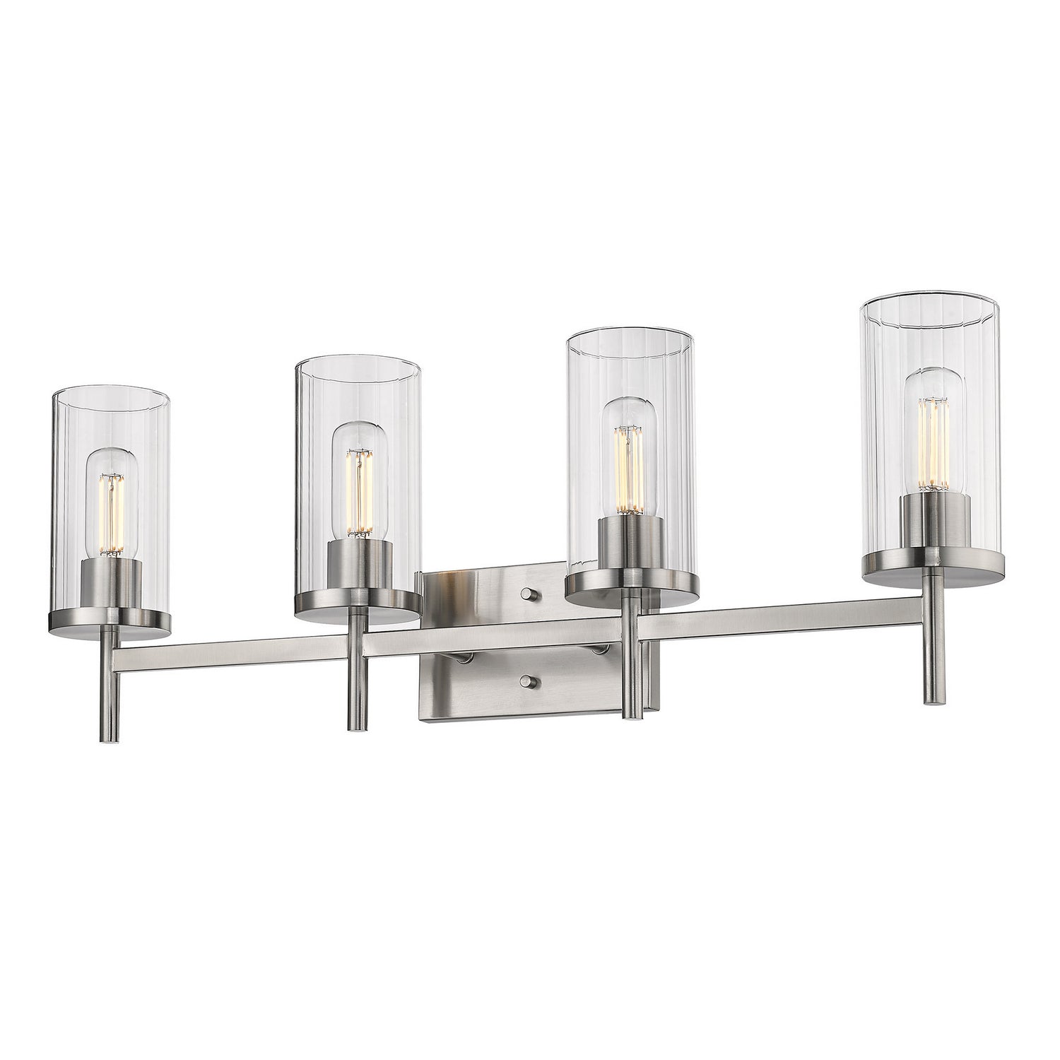 Golden - 7011-BA4 PW-CLR - Four Light Bath Vanity - Winslett PW - Pewter