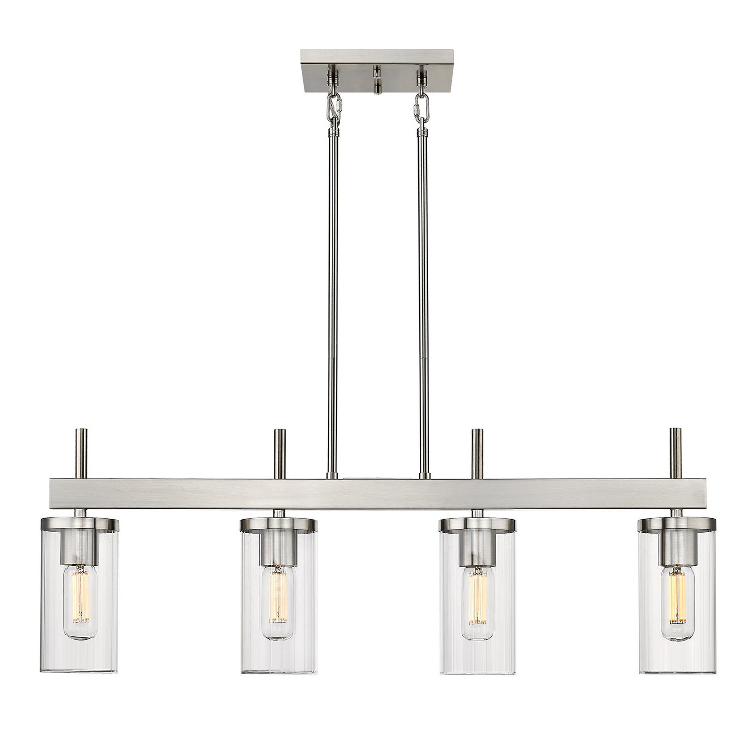 Golden - 7011-LP PW-CLR - Four Light Linear Pendant - Winslett PW - Pewter