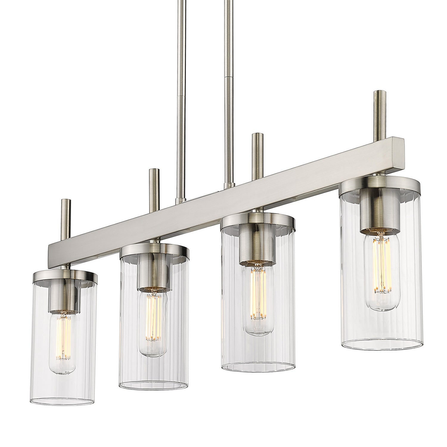 Golden - 7011-LP PW-CLR - Four Light Linear Pendant - Winslett PW - Pewter