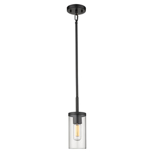 Golden - 7011-M1L BLK-CLR - One Light Mini Pendant - Winslett BLK - Matte Black