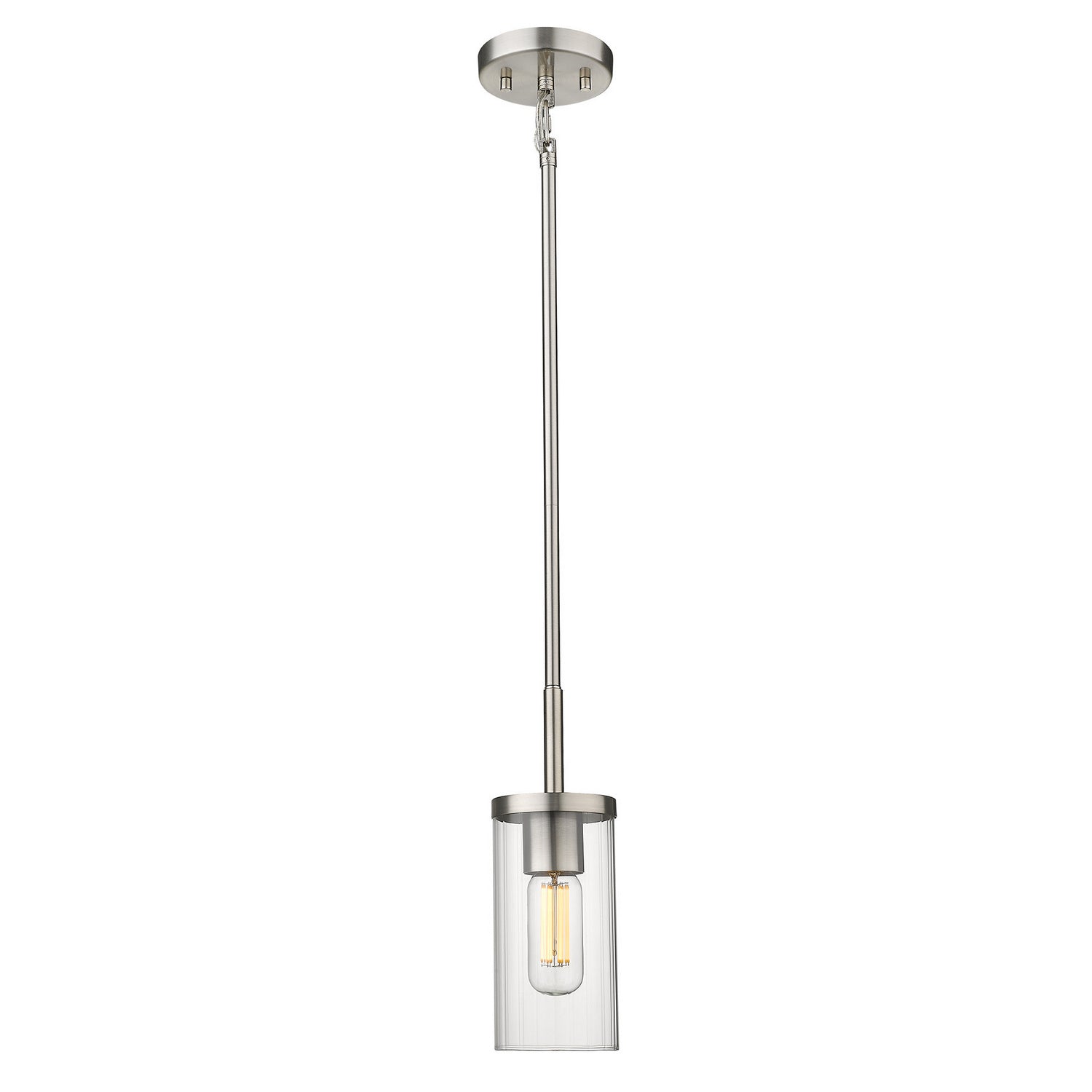 Golden - 7011-M1L PW-CLR - One Light Mini Pendant - Winslett PW - Pewter