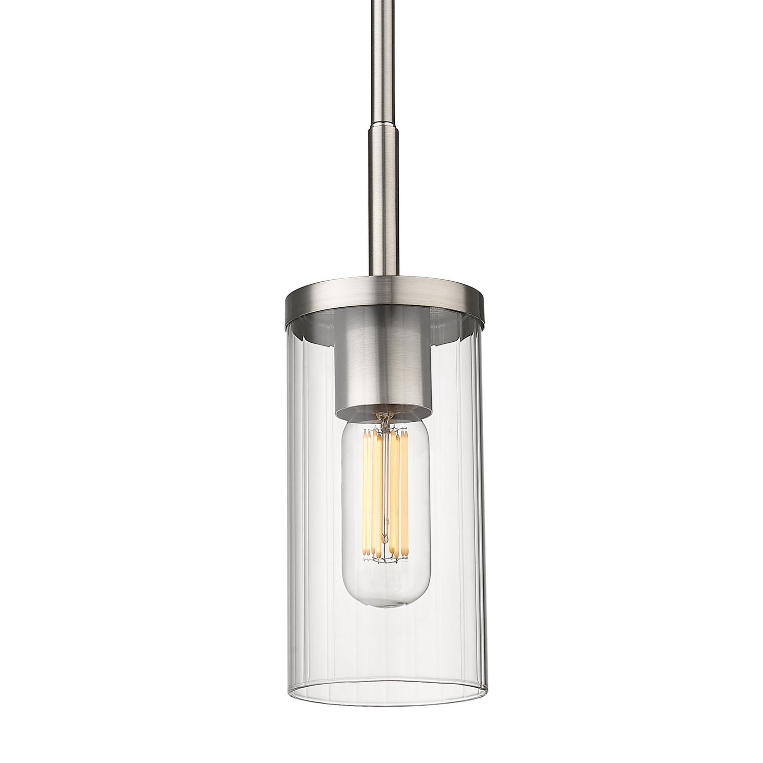 Golden - 7011-M1L PW-CLR - One Light Mini Pendant - Winslett PW - Pewter