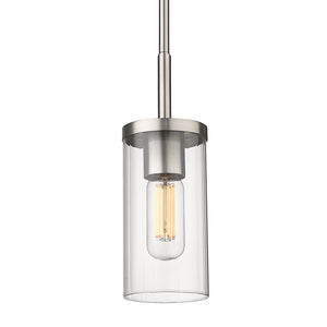 Golden - 7011-M1L PW-CLR - One Light Mini Pendant - Winslett PW - Pewter