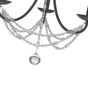 Golden - 7644-M3 BLK - Three Light Mini Chandelier - Mirabella - Matte Black