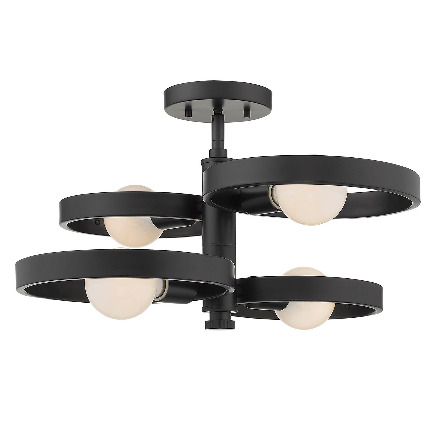 Golden - 8330-4SF BLK - Four Light Semi-Flush Mount - Sloane BLK - Matte Black