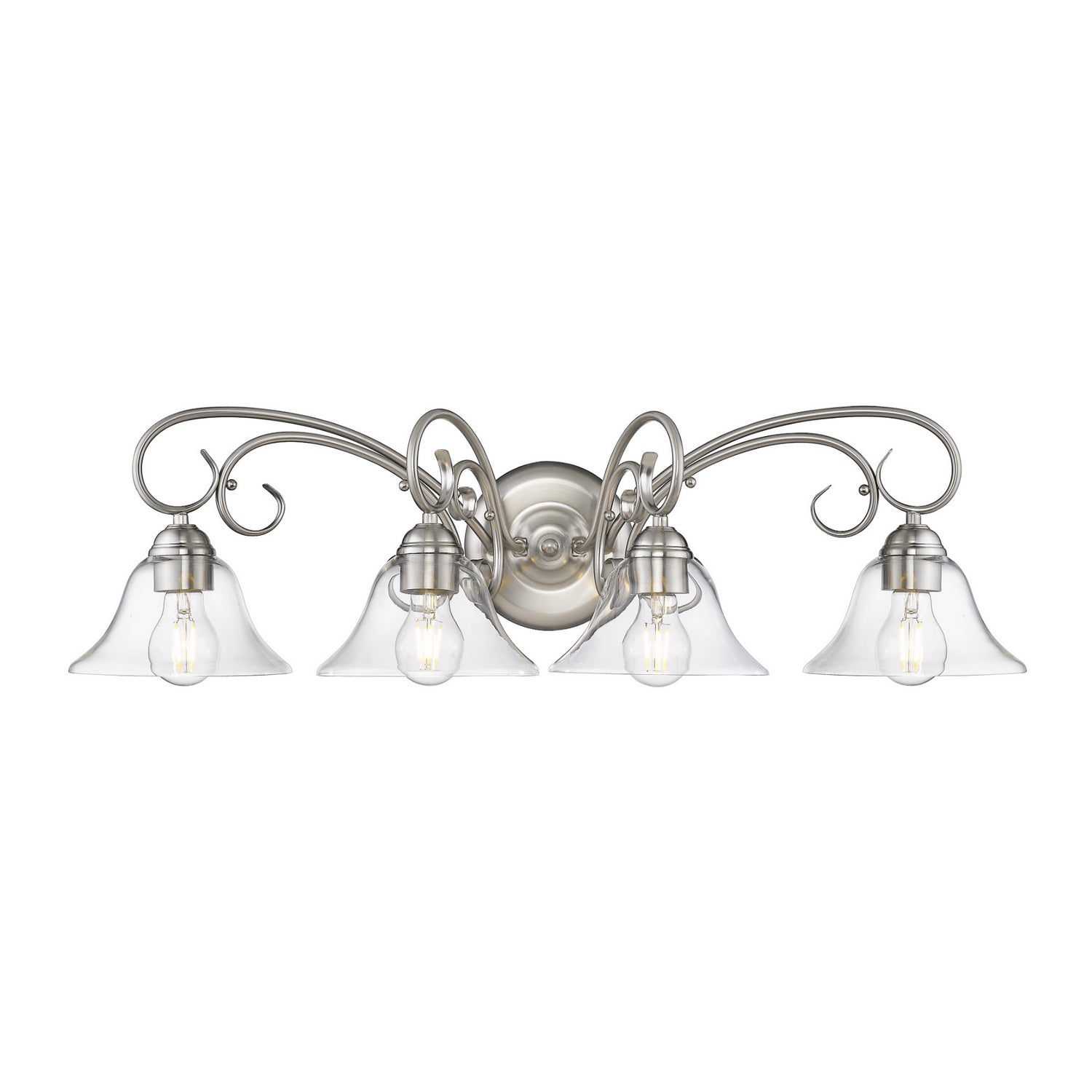 Golden - 8606-BA4 PW-CLR - Four Light Bath Vanity - Homestead - Pewter