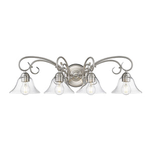 Golden - 8606-BA4 PW-CLR - Four Light Bath Vanity - Homestead - Pewter