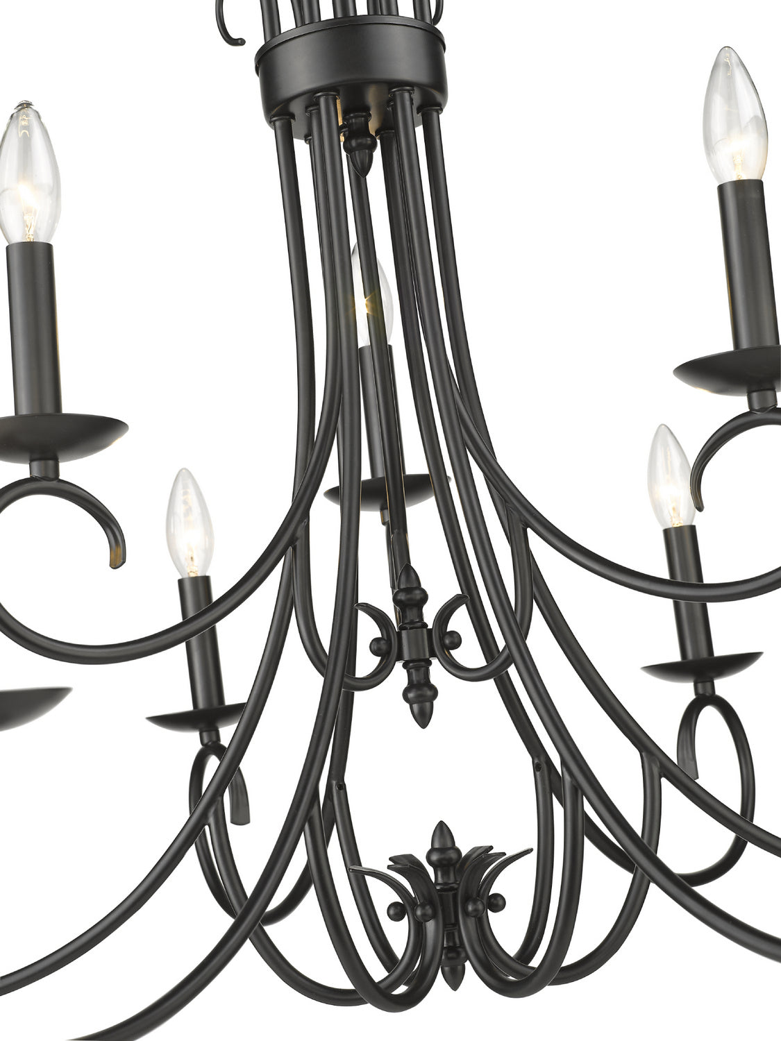 Golden - 8606-CN9 BLK - Nine Light Chandelier - Homestead - Matte Black