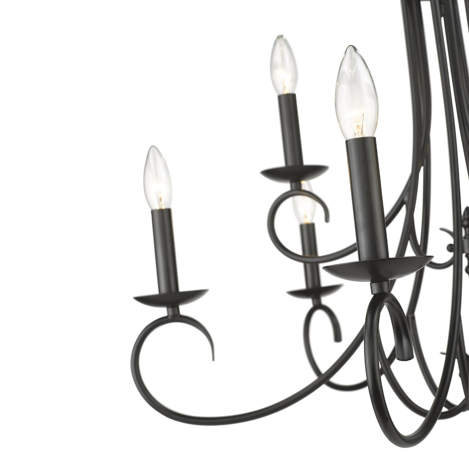 Golden - 8606-CN9 BLK - Nine Light Chandelier - Homestead - Matte Black