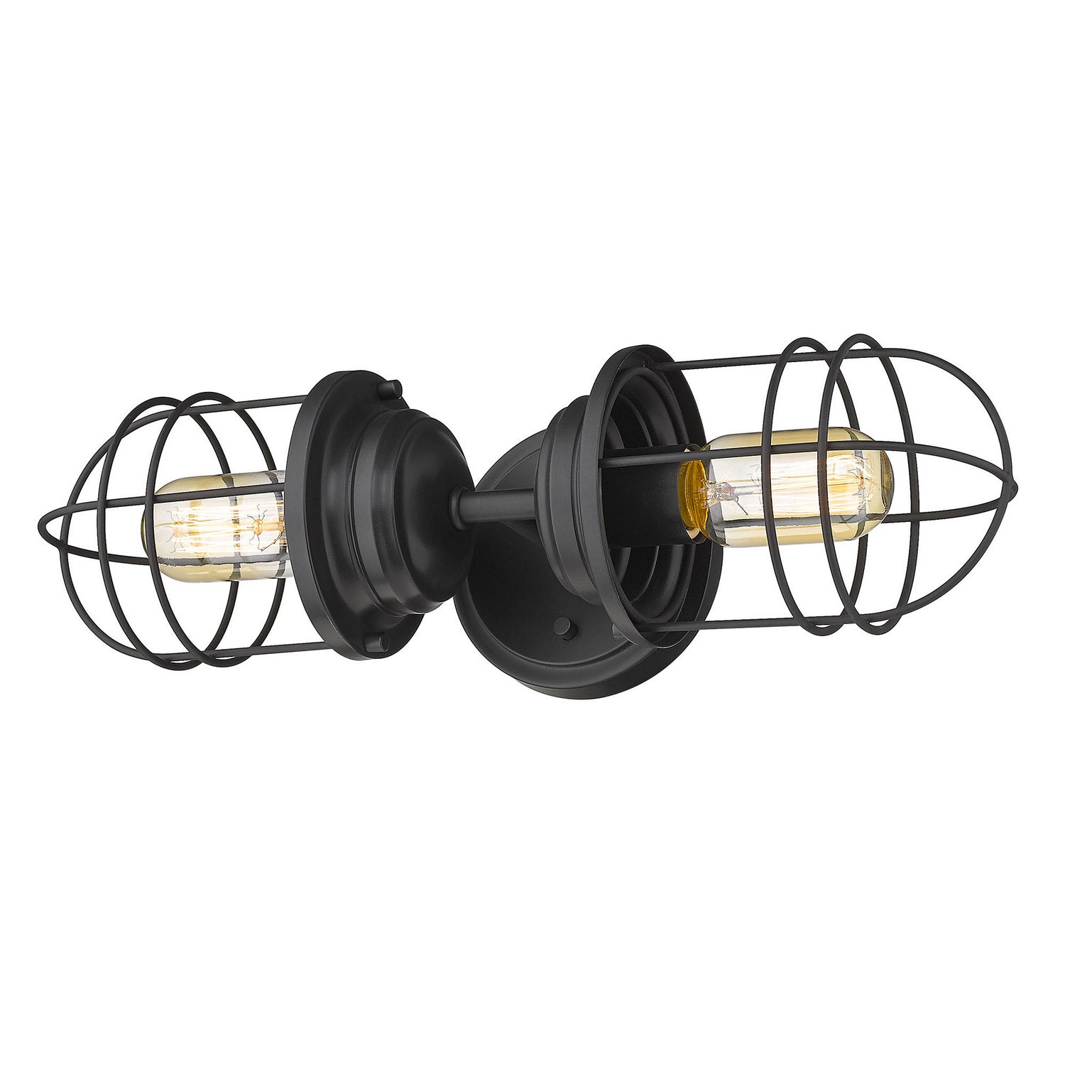 Golden - 9808-2W BLK - Two Light Wall Sconce - Seaport BLK - Matte Black