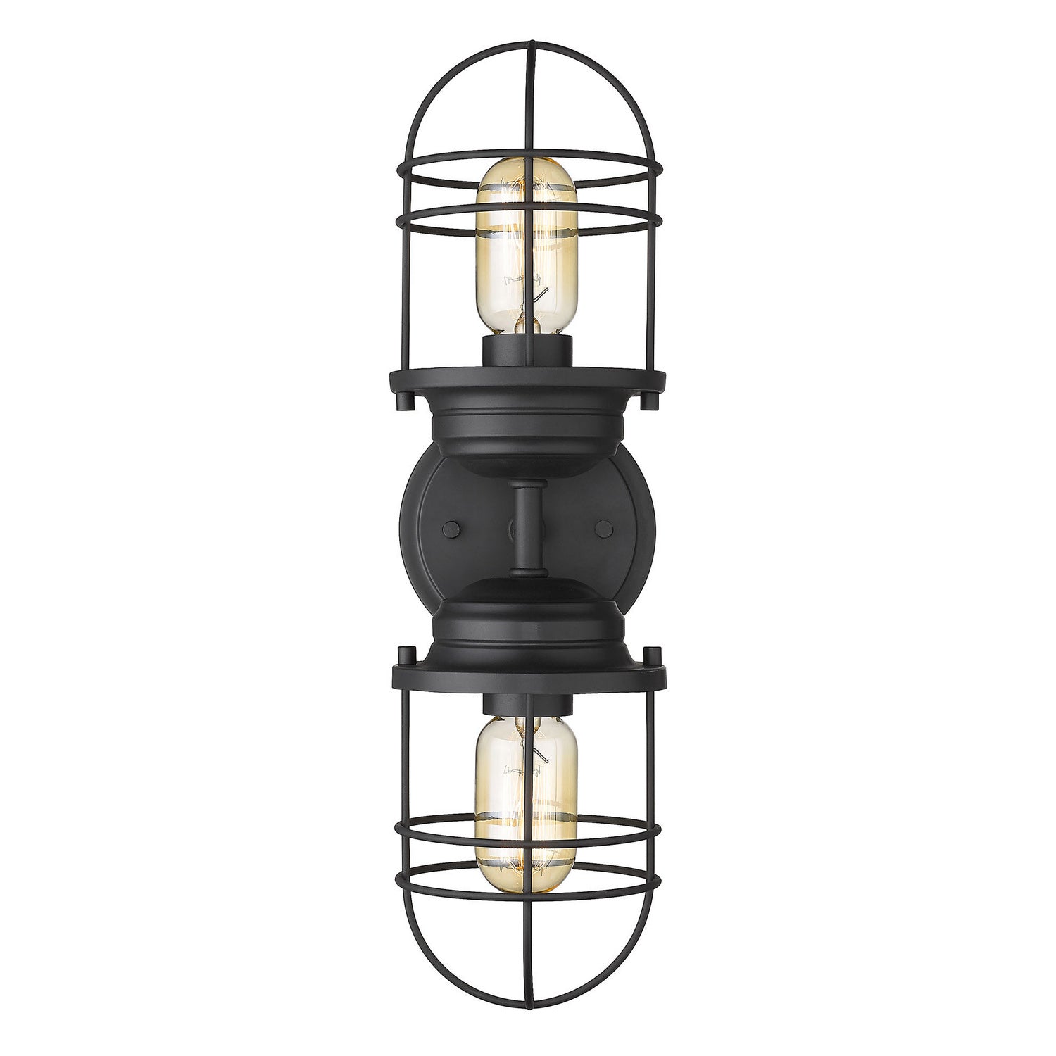 Golden - 9808-2W BLK - Two Light Wall Sconce - Seaport BLK - Matte Black