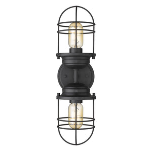 Golden - 9808-2W BLK - Two Light Wall Sconce - Seaport BLK - Matte Black