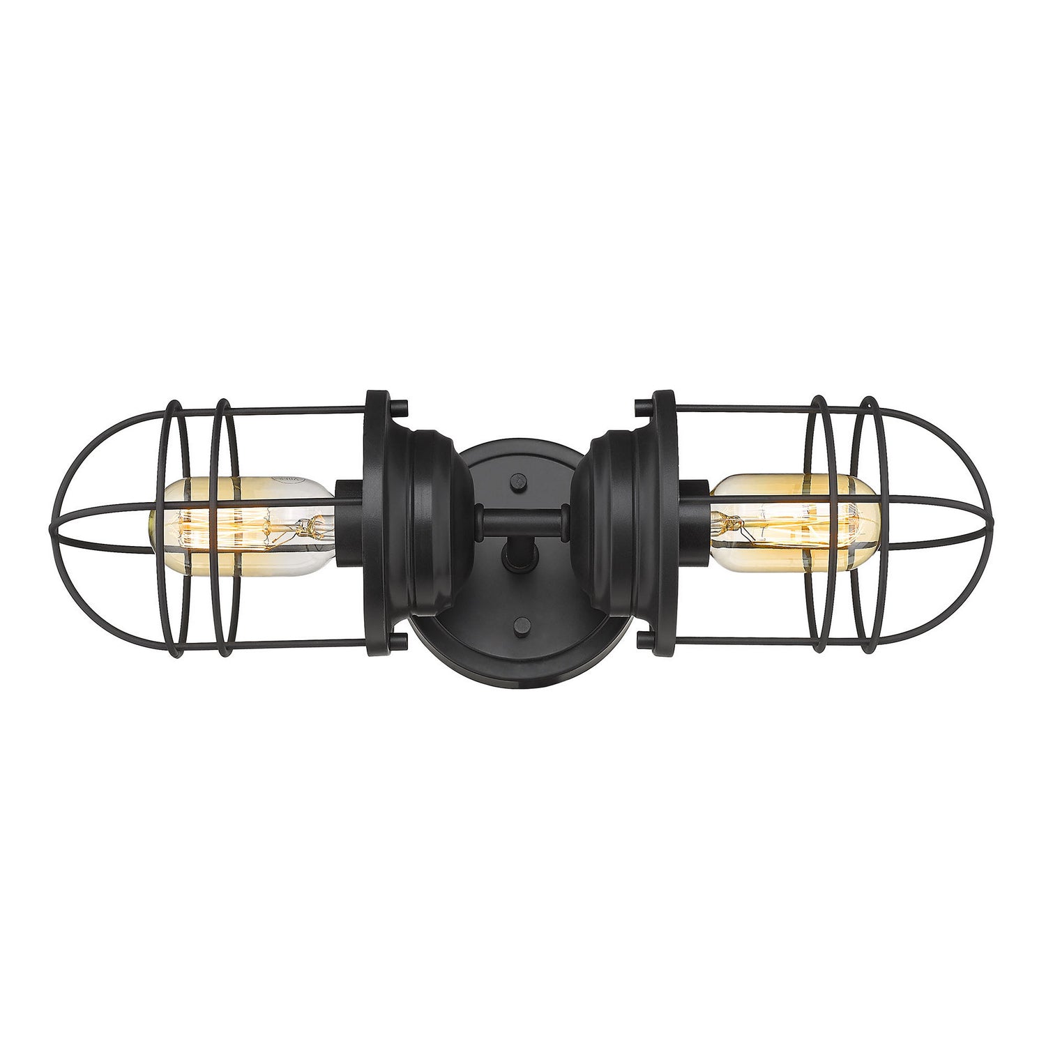 Golden - 9808-2W BLK - Two Light Wall Sconce - Seaport BLK - Matte Black