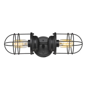 Golden - 9808-2W BLK - Two Light Wall Sconce - Seaport BLK - Matte Black