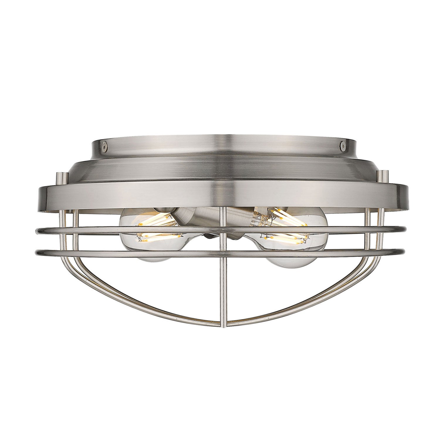 Golden - 9808-FM PW - Two Light Flush Mount - Seaport PW - Pewter