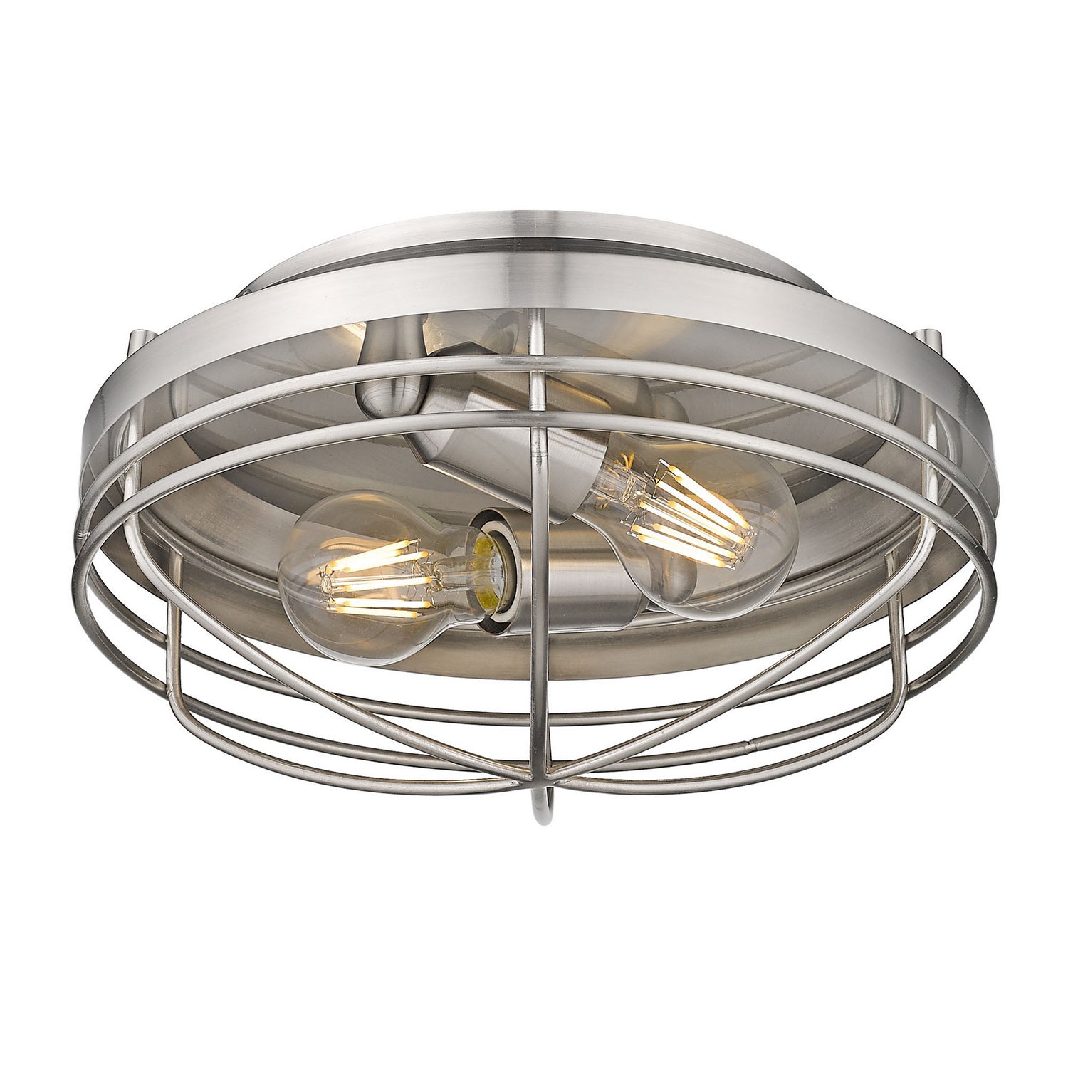 Golden - 9808-FM PW - Two Light Flush Mount - Seaport PW - Pewter