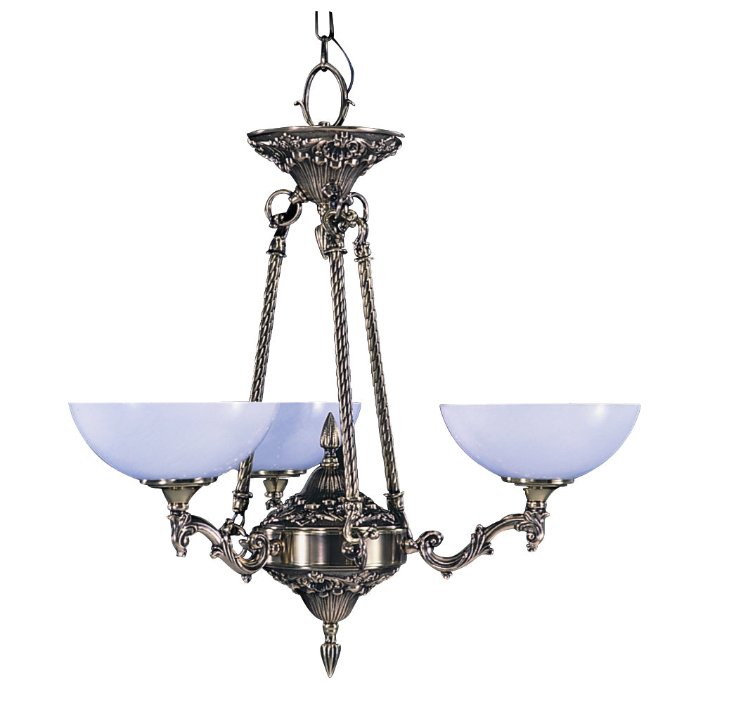 Framburg - 8403 FB - Three Light Chandelier - Napoleonic - French Brass