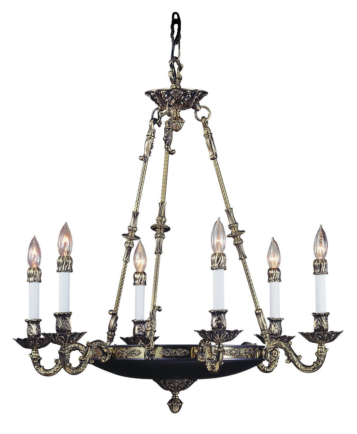 Framburg - 8706 FB - Six Light Chandelier - Napoleonic - French Brass