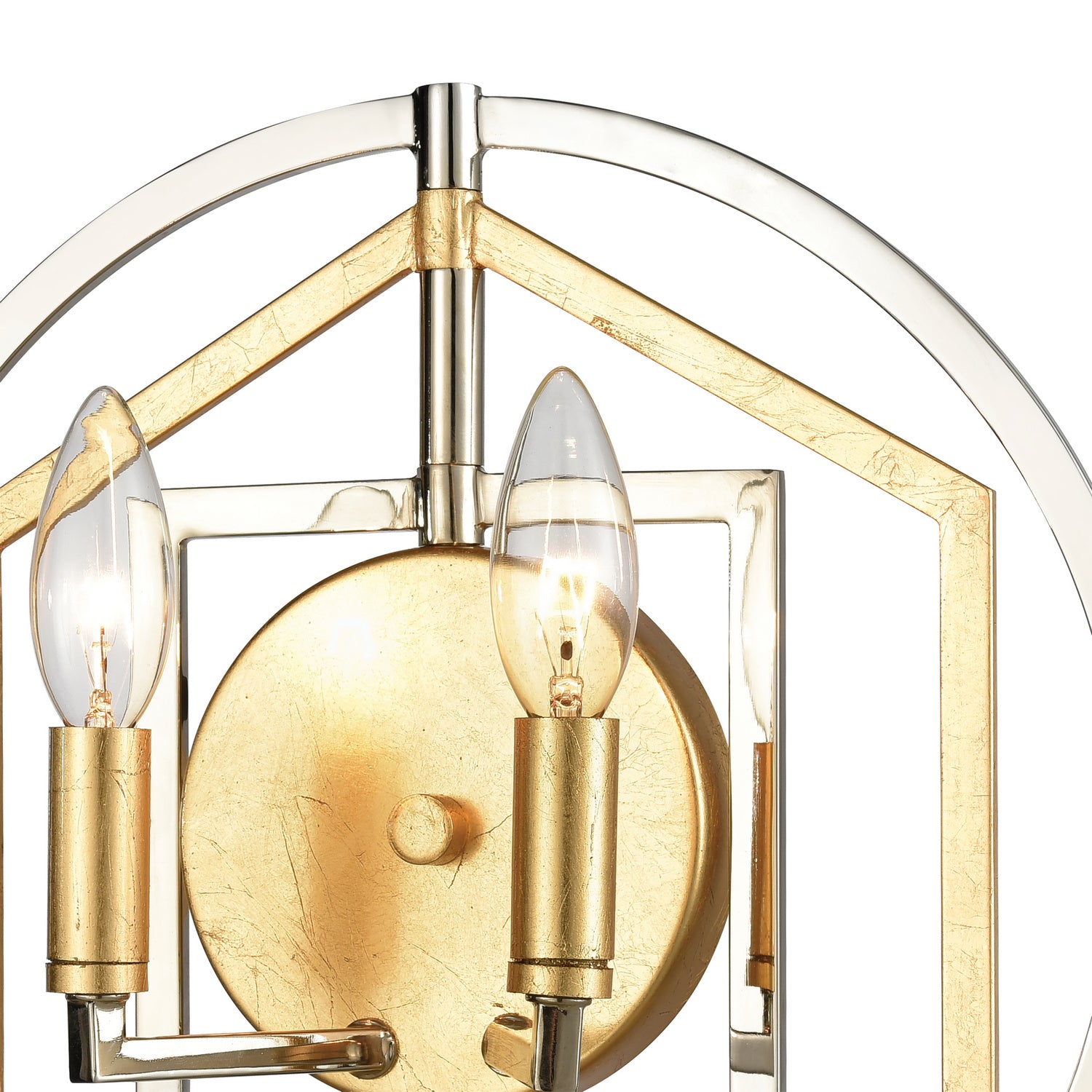 ELK Home - 12260/2 - Two Light Wall Sconce - Geosphere - Polished Nickel