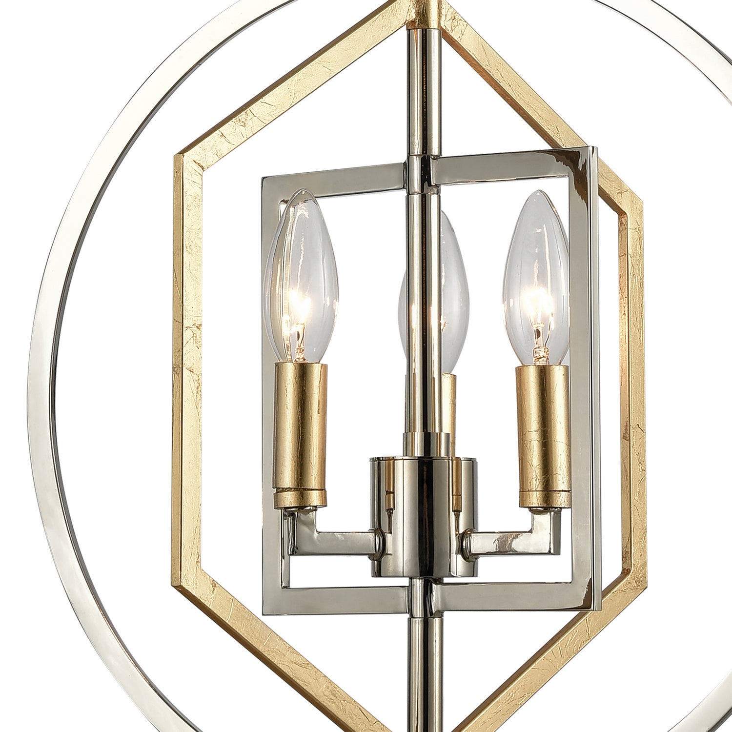 ELK Home - 12262/3 - Three Light Chandelier - Geosphere - Polished Nickel