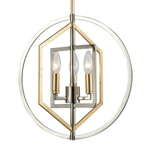 ELK Home - 12262/3 - Three Light Chandelier - Geosphere - Polished Nickel