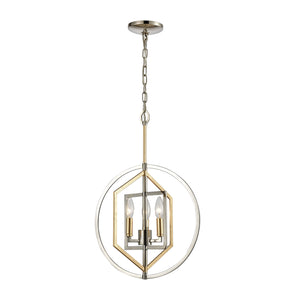 ELK Home - 12262/3 - Three Light Chandelier - Geosphere - Polished Nickel