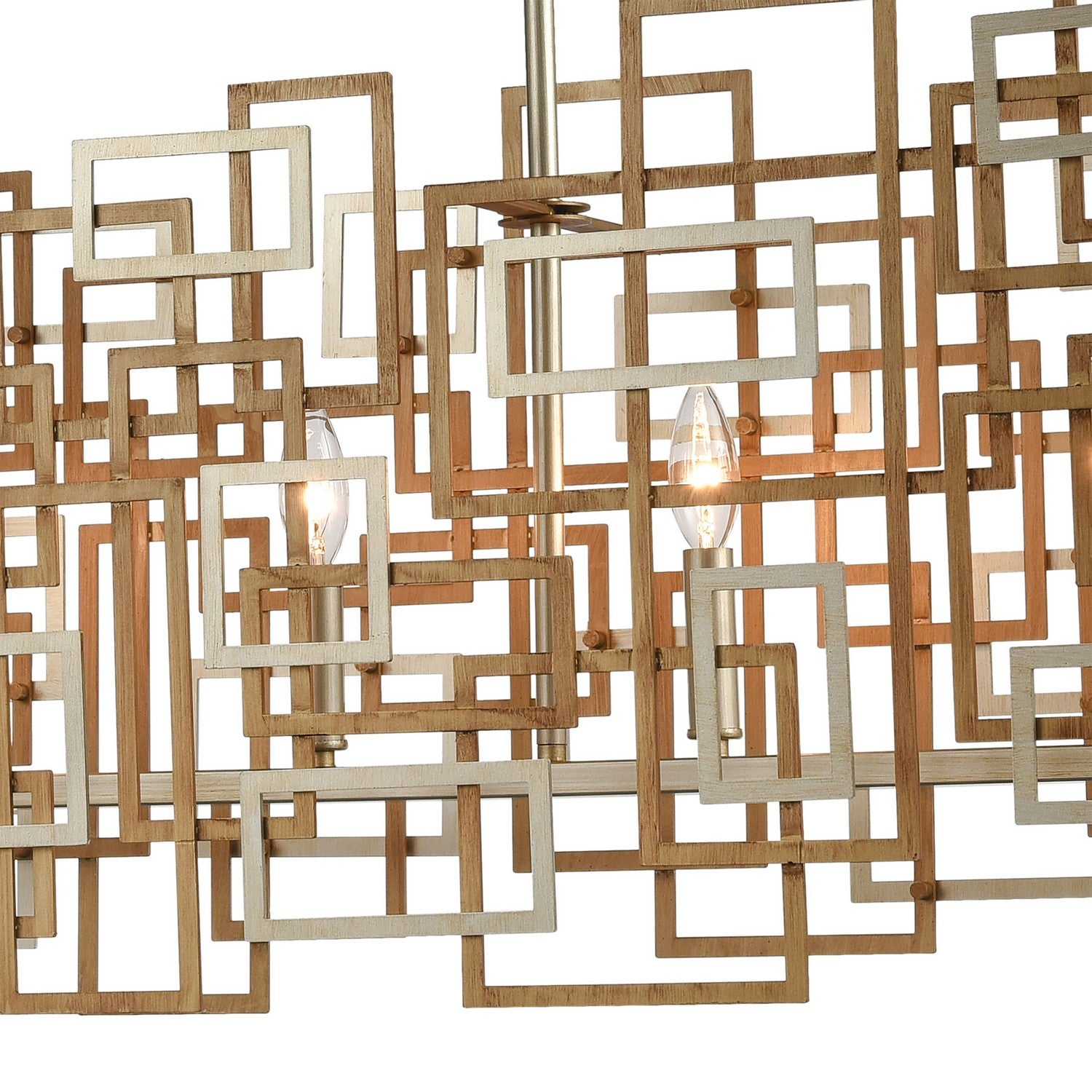 ELK Home - 12306/6 - Six Light Linear Chandelier - Gridlock - Matte Gold