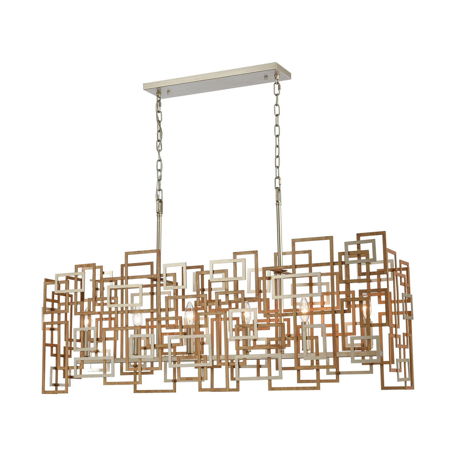 ELK Home - 12306/6 - Six Light Linear Chandelier - Gridlock - Matte Gold